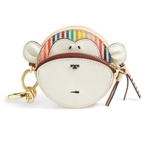 Tory Burch monkey coin pouch leather
